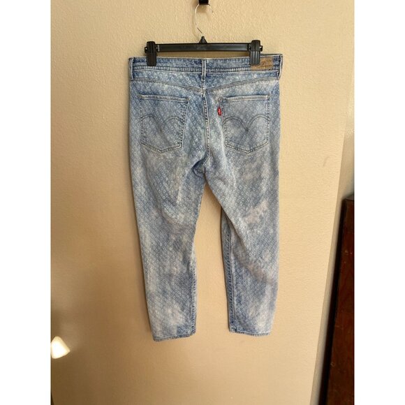 Levis Patterned Light Wash Womens Straight Leg Jeans 12 W31 Button Faded - Picture 3 of 8